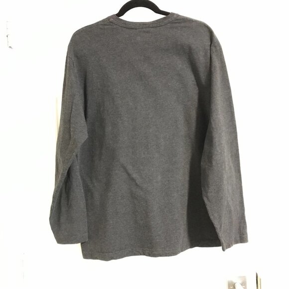 Woolrich Long Sleeve V Neck charcoal Grey Cotton shirt - Size Small - Picture 2 of 11